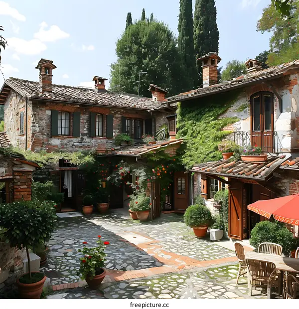 Courtyard of a traditional Italian house