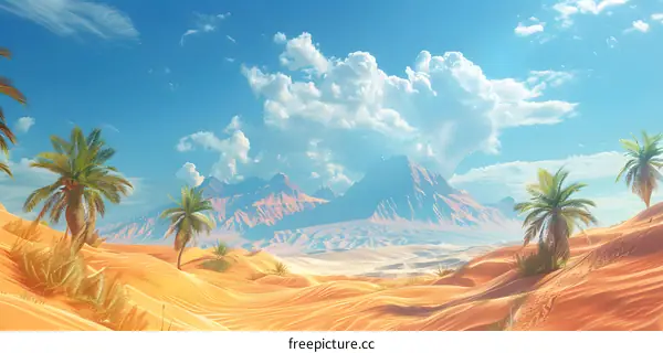 Desert Oasis Landscape