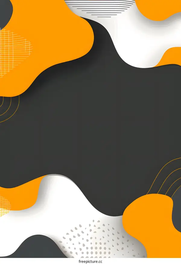 Abstract Fluid Design Background with Yellow and Grey Colors