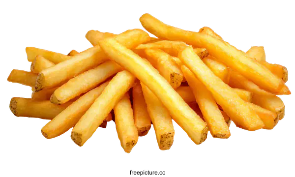 [Transparent Background PNG]Crispy French Fries Pile Close-up