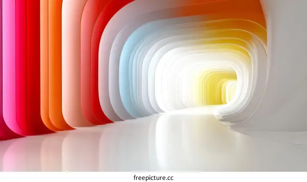 Abstract Colorful Architectural Tunnel
