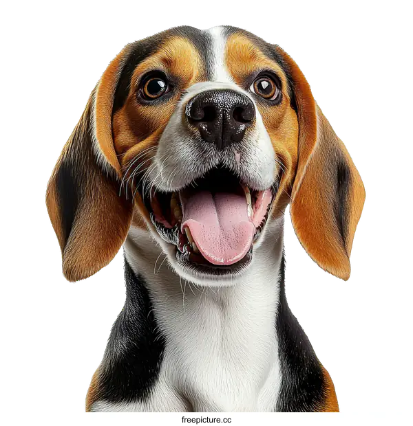 [Transparent Background PNG]Happy Beagle Portrait Close Up