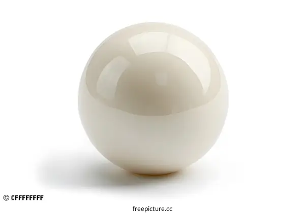 white billiard ball on white background