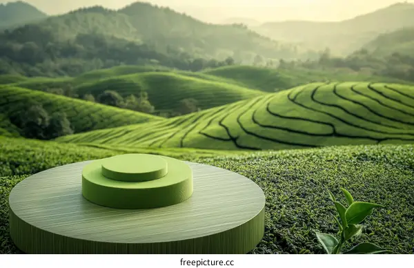 Green Tea Plantation Display Stand
