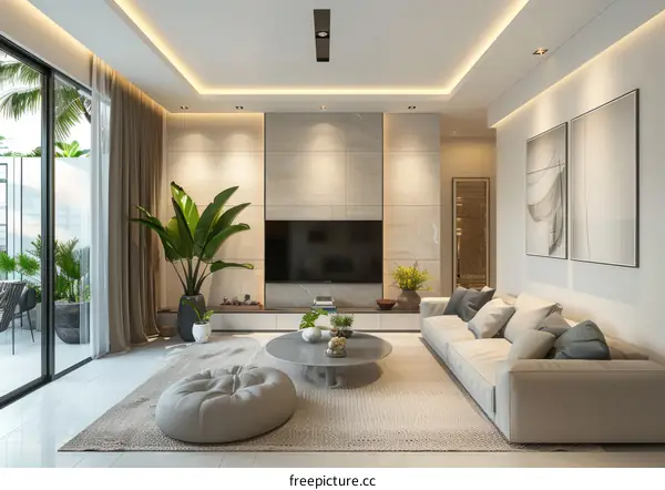 Bright and Airy Living Room With Modern Furnishings