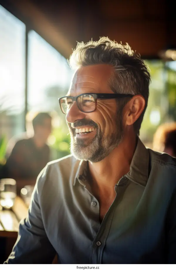 Portrait of a smiling man with glasses