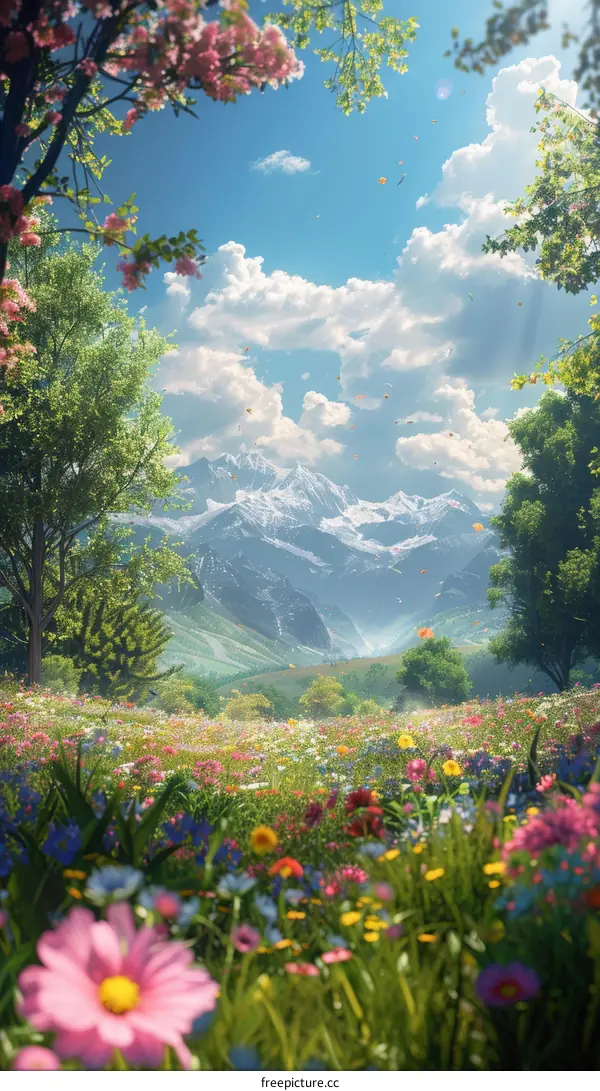 Spring Flowers Bloom in a Spectacular Mountain Meadow