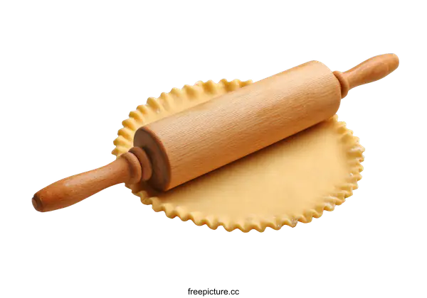 [Transparent Background PNG]Rolling Dough for a Pie Crust
