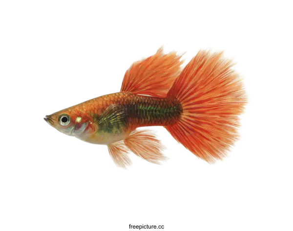 [Transparent Background PNG]Beautiful Orange and Green Betta Fish