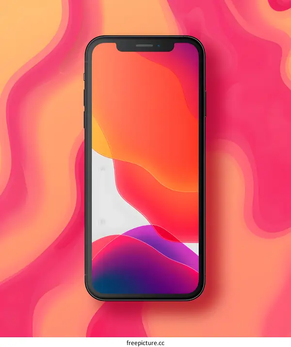 Black Smartphone with Abstract Background