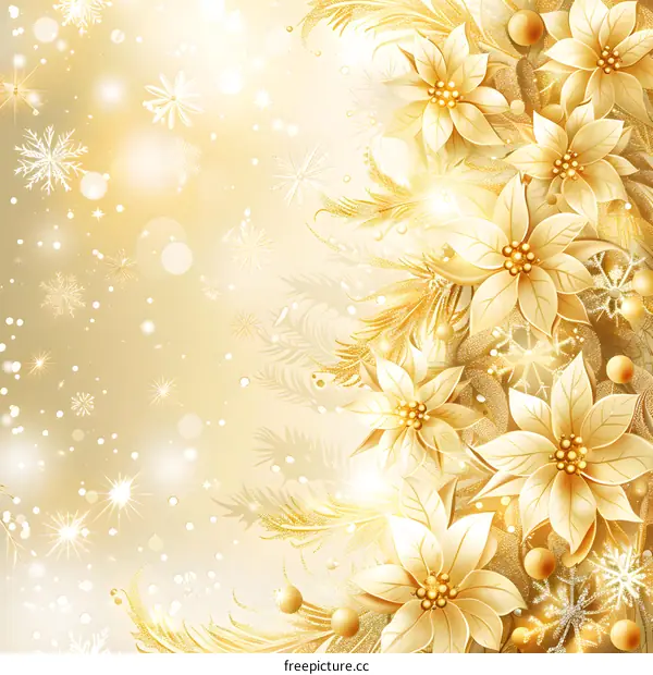 Golden Christmas poinsettia