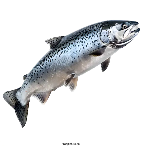 [Transparent Background PNG]Atlantic Salmon Fish Isolated White Background