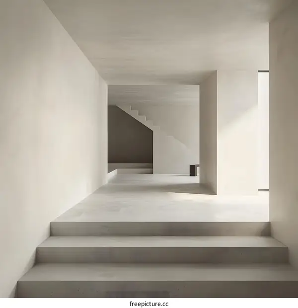 Minimalist Concrete Staircase Interior Design