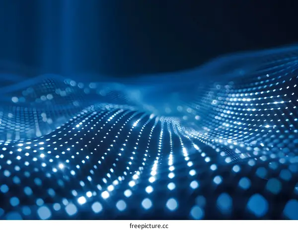 Blue Abstract Digital Landscape with Soft Waves