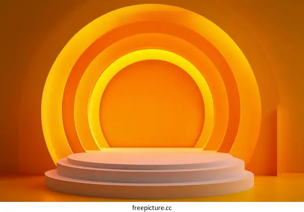 Abstract Orange Stage with Circle Shapes