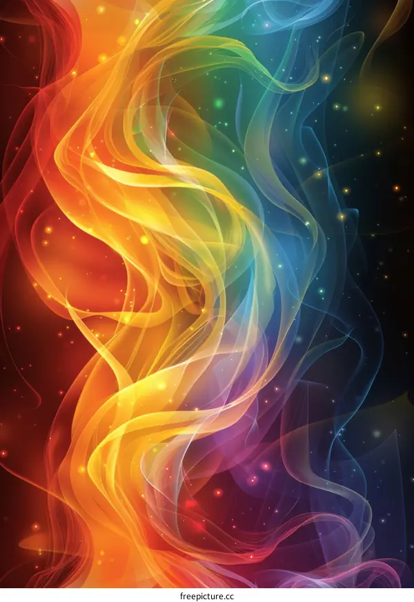 Abstract Rainbow Flowing Lines