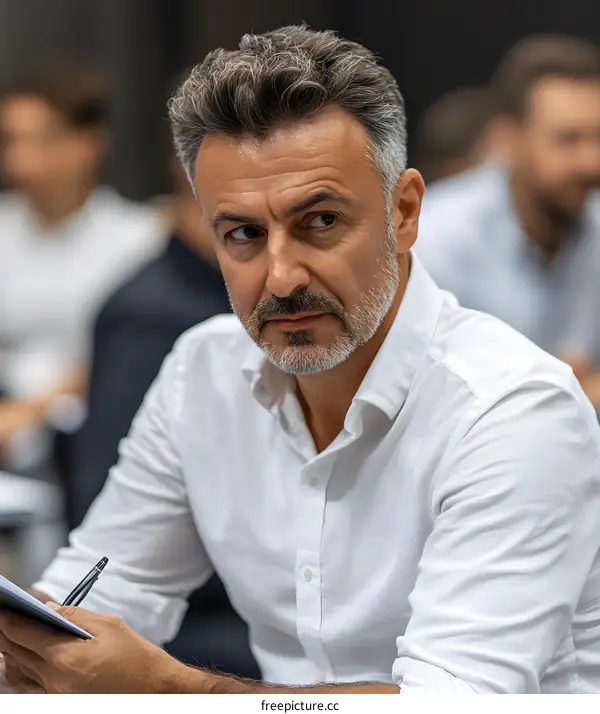 Caucasian Businessman Taking Notes During a Meeting
