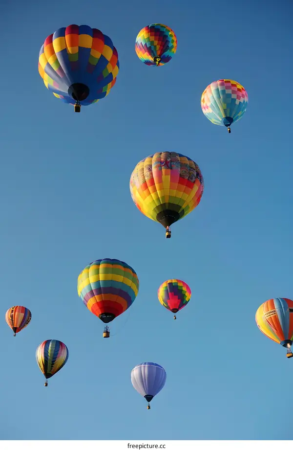 Colorful Hot Air Balloons Floating in the Sky