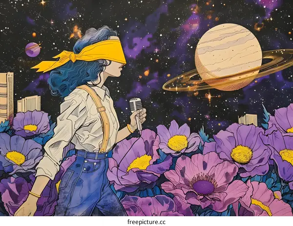 Woman Singing in Space