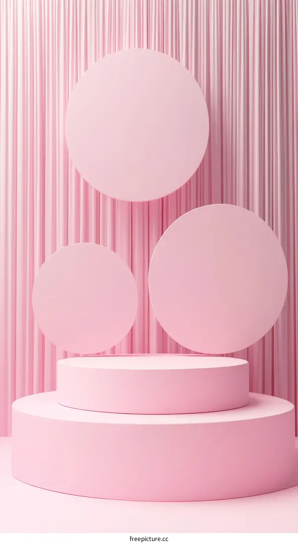 Pink Geometric Display Podiums