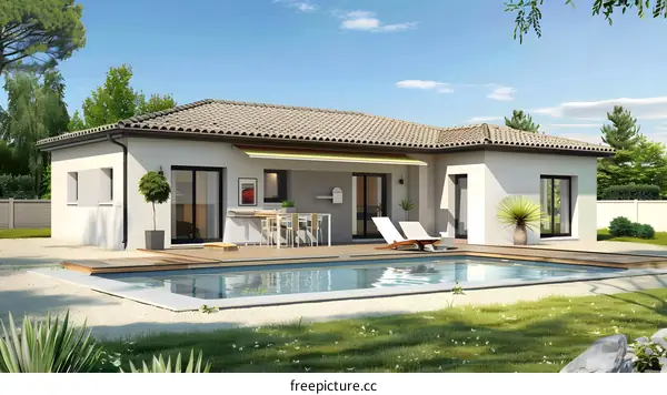 Modern House with Swimming Pool Design