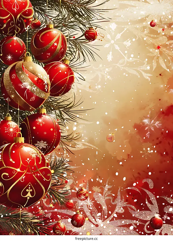 Christmas tree branches decorated for Christmas