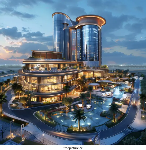 Modern Architectural Design of a Luxury Hotel Complex