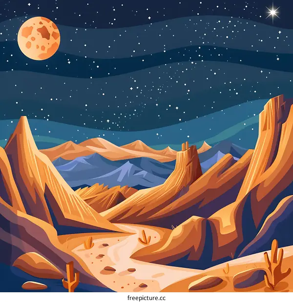 Night Sky Over Desert Mountains