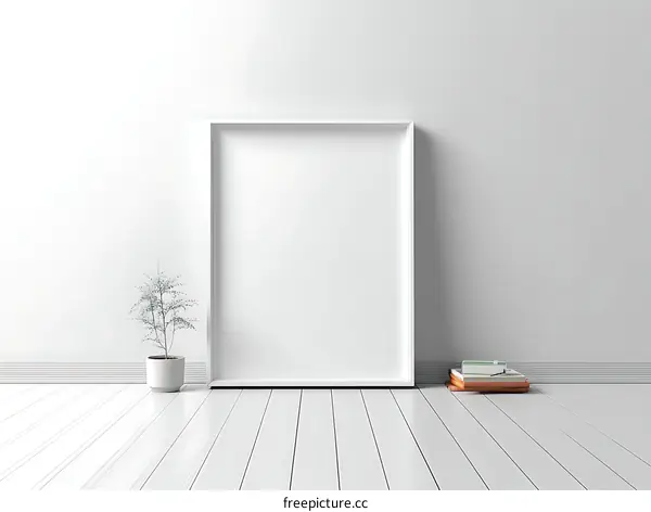 Empty White Frame Interior Design Mockup