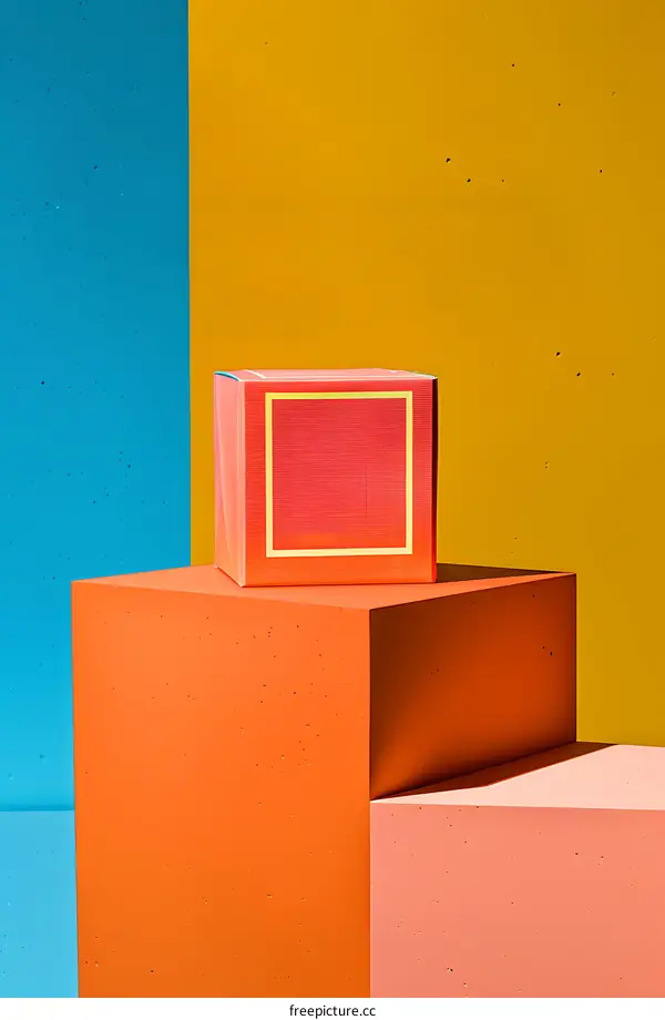 Colorful Product Box on Display Stand