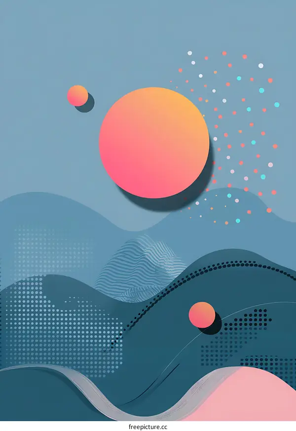Abstract Art With Gradient Color Circle And Dot