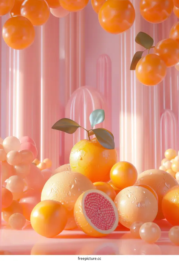 Vibrant Citrus Arrangement Illustration