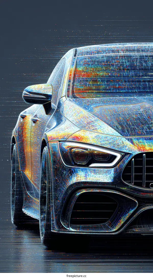 Abstract Futuristic Car Design Illustration