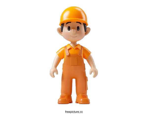 [Transparent Background PNG]3D Cartoon Construction Worker