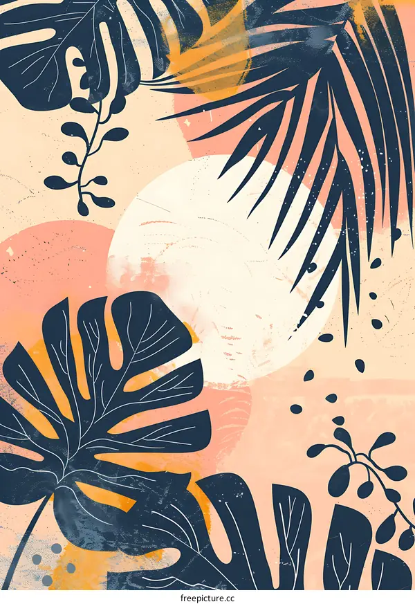 Tropical Leaves Abstract Art Print