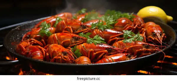 A plate of delicious crayfish