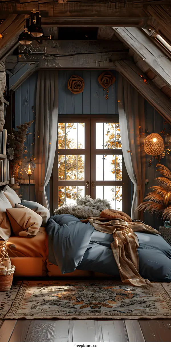 Cozy Autumn Bedroom in the Attic