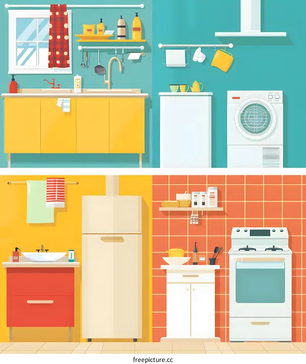 Kitchen Interior Design Illustration