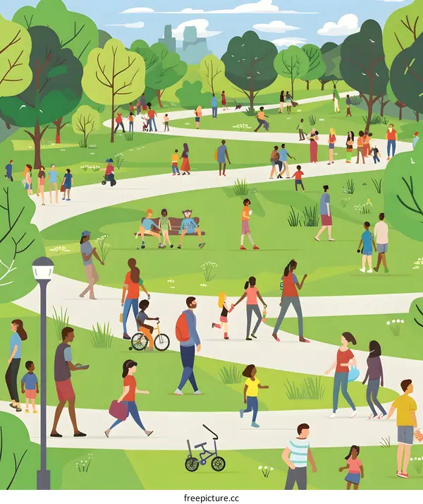 Diverse People Enjoying a Summer Day in the Park