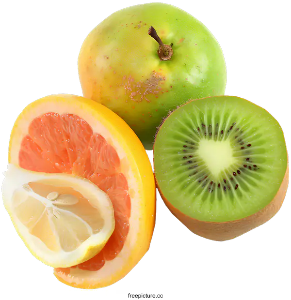 [Transparent Background PNG]Fresh Fruits Isolated on White Background