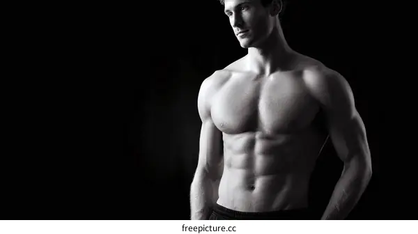 Muscular Male Body Studio Portrait