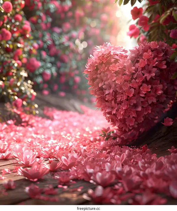 Cherry blossoms in the shape of a heart