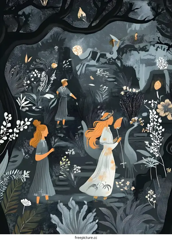 Women in a Fantasy Forest