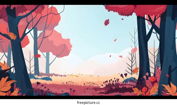 Autumn Forest Landscape Illustration