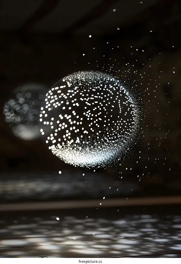 Abstract Light Art Installation With Spherical Design