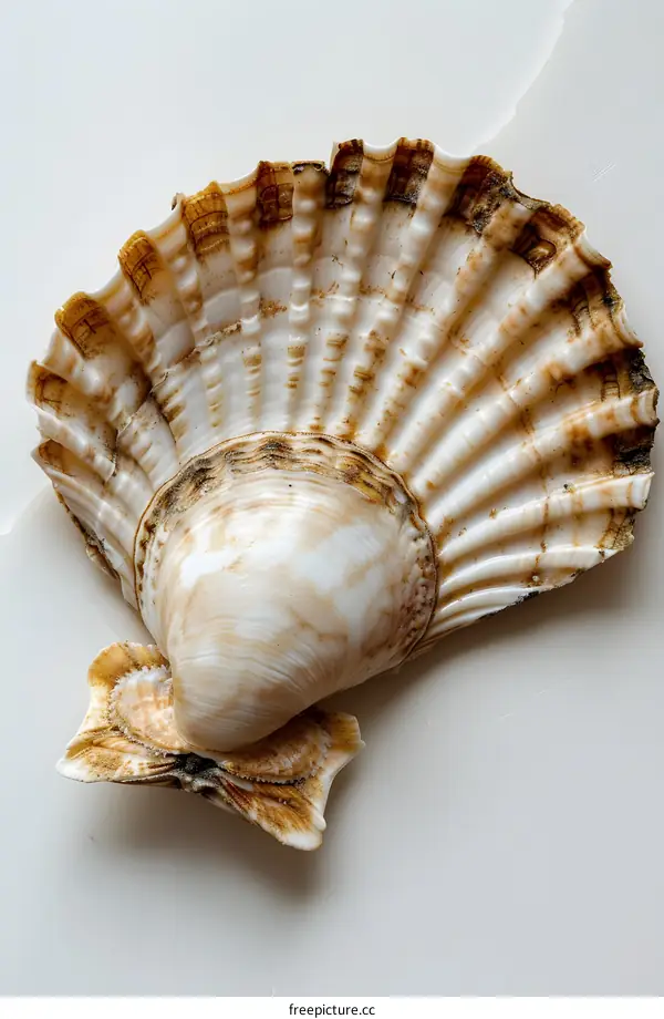 Seashell on a white background