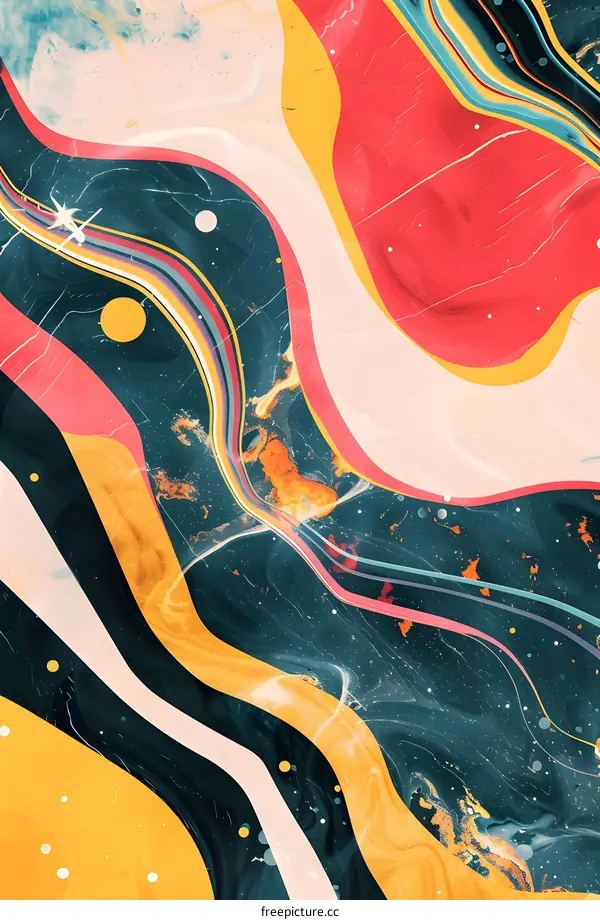 Abstract Colorful Liquid Swirls