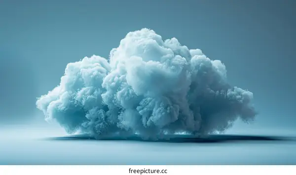 Abstract Blue Cloud Illustration on Minimalist Background