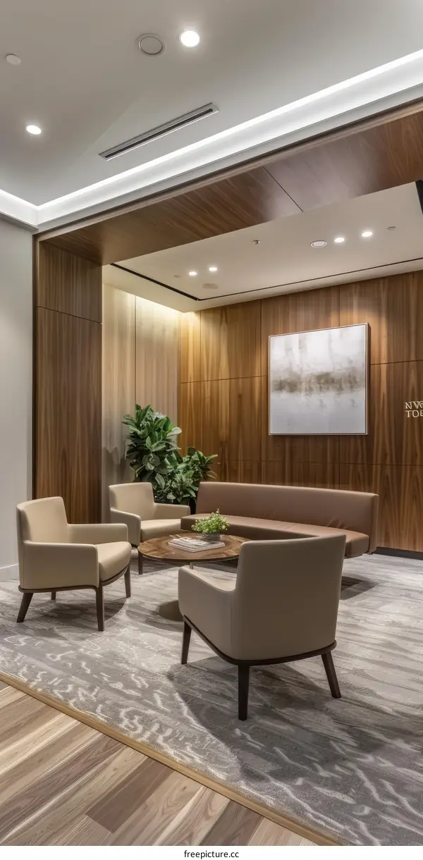 Elegant Hotel Lobby with Comfortable Seating