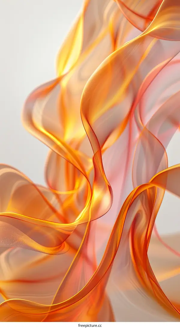 Abstract Orange Flame-Like 3D Shapes